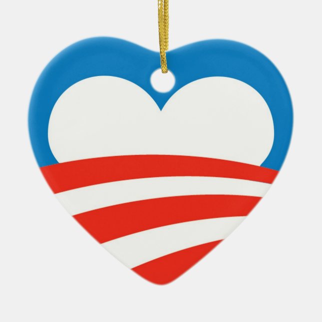 Corazón del ornamento de Obama (Frente)