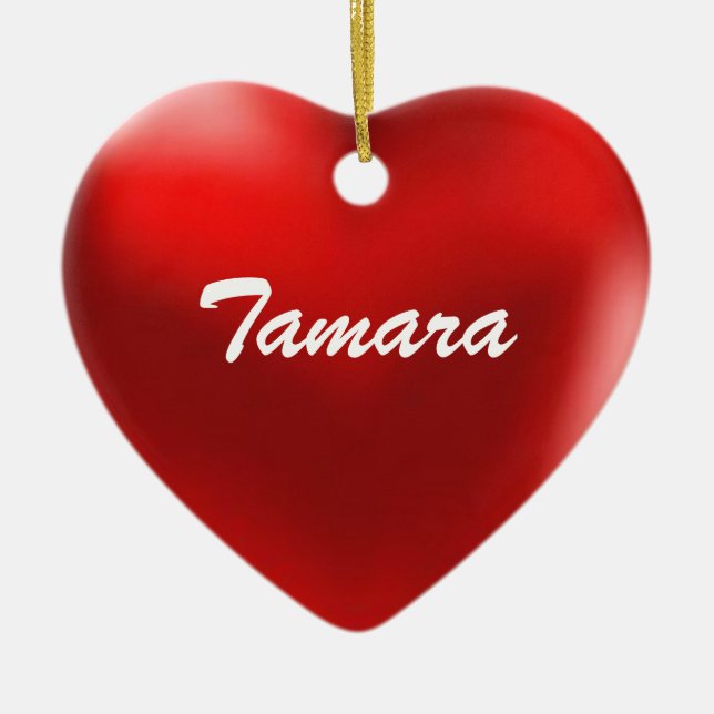 Corazón del ornamento de Tamara (Frente)