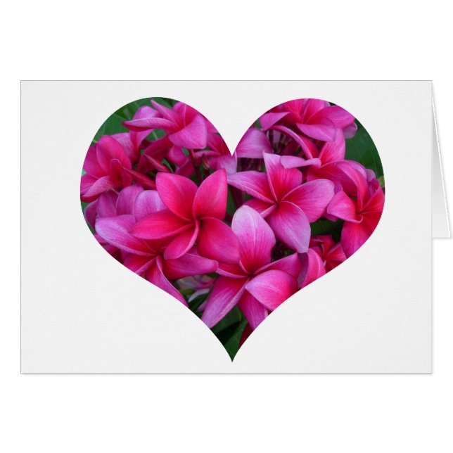 Corazón del Plumeria en tarjeta (Anverso (Horizontal))