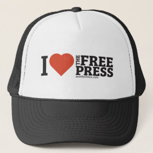 Corazón del sombrero camionero de la prensa libre