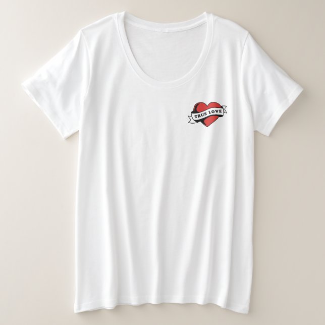 Corazón del tatuaje del amor verdadero | Diseño ro (Anverso del diseño)