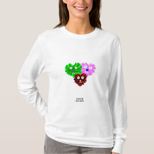 Corazón desconcertante camiseta de manga larga par