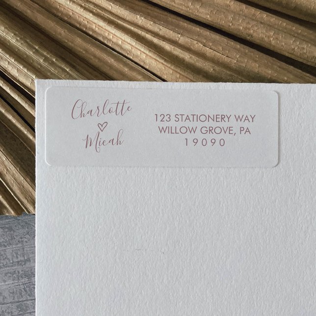 Corazón dibujado a mano | Etiqueta de Boda rosa de (Subido por el creador)