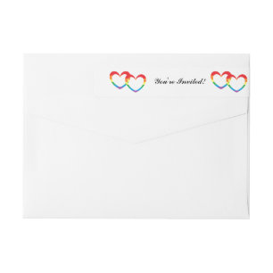 "Corazón doble arcoiris" envuelta en las etiquetas
