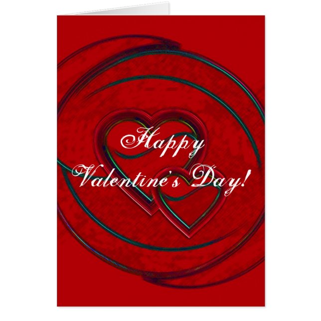 Corazón doble feliz Día de San Valentín en blanco  (Frente)