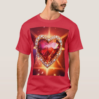 Corazón elegante con diamantes Resumen camiseta de