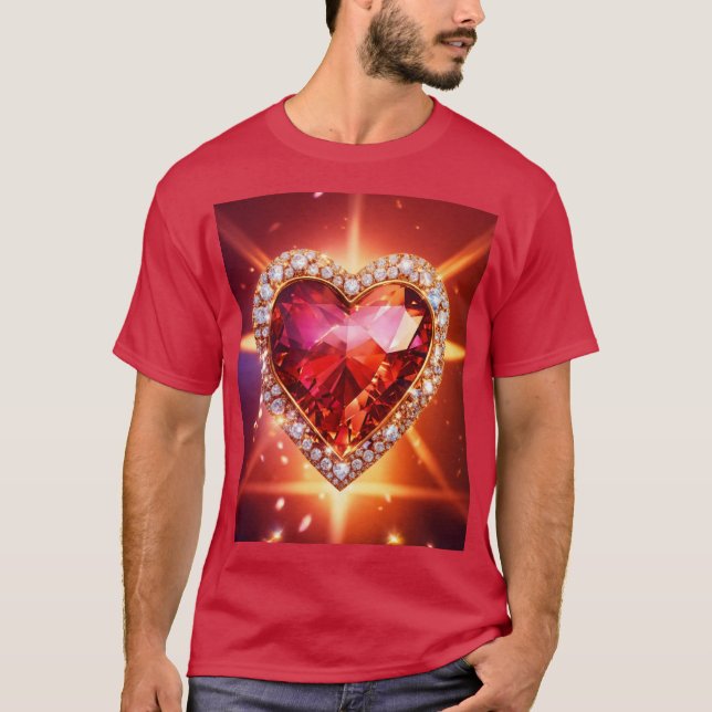 Corazón elegante con diamantes Resumen camiseta de (Anverso)