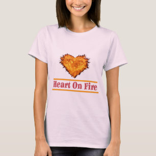 Corazón en el fuego Palabra Arte Diseño Camiseta