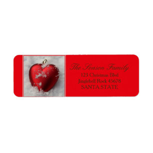 Corazón en etiqueta de dirección del día de fie