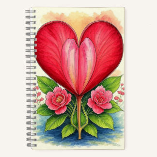Corazón en flor | Cuaderno de Corazón Floral
