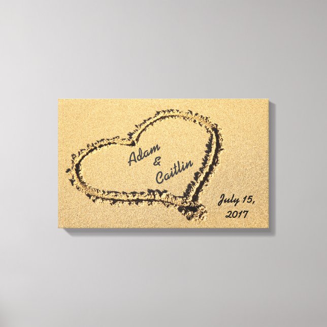 Corazón en la pintura de lienzo de arena (Anverso)