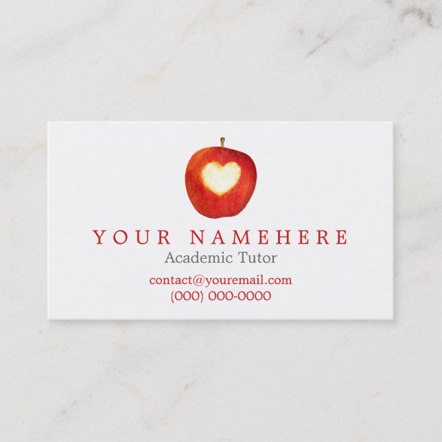 Corazón en las tarjetas de Apple Business (Anverso)