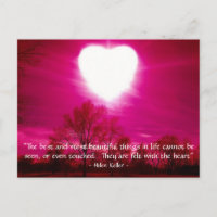 Corazón en llamas - postal