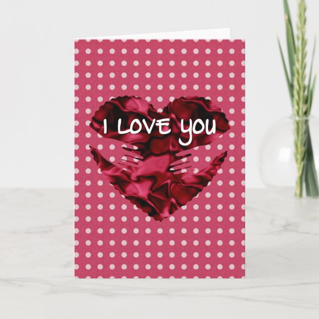 Corazón en manos Te amo San Valentín Tarjeta de fe (Anverso)