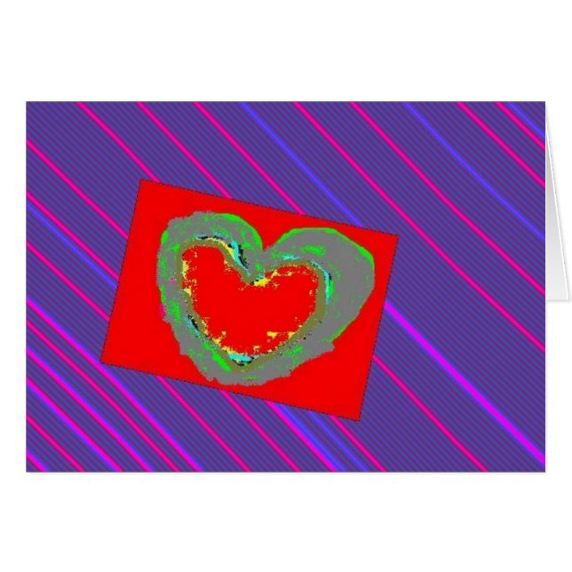 Corazón en tela a rayas (Anverso (Horizontal))