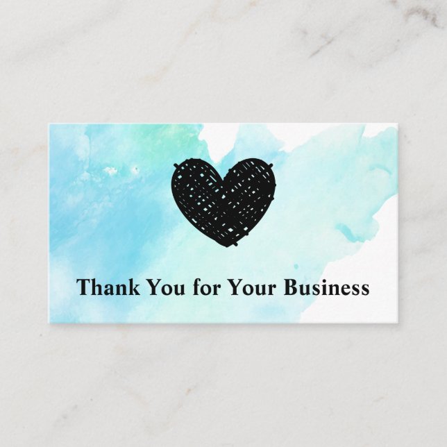 Corazón esbozado lindo | Acuarela | Tarjeta Ty (Anverso)