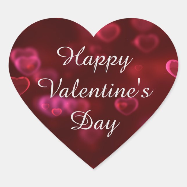 Corazón feliz Pegatina del Día de San Valentín (Anverso)