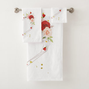 Corazón floral de amor rojo bonito