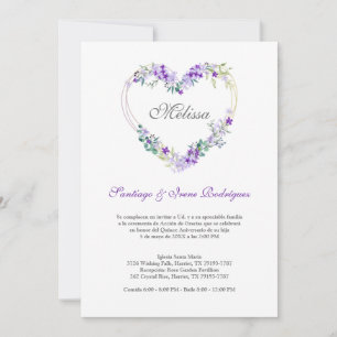 Corazón Floral en Morados para Quinceañera