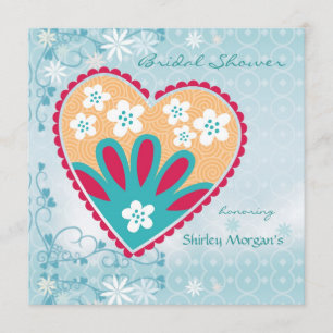 Corazón floral Invitación a la ducha nupcial