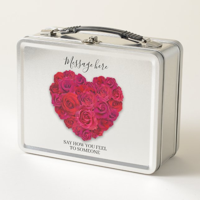 Corazón Floral Romántico de Rosa Roja con Texto Pe (Anverso)