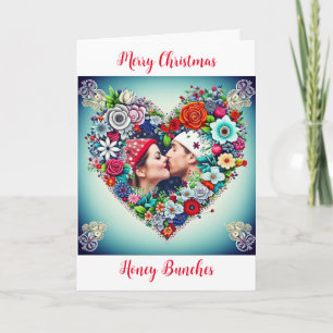 Corazón Floral Romántico Navidad Personalizada