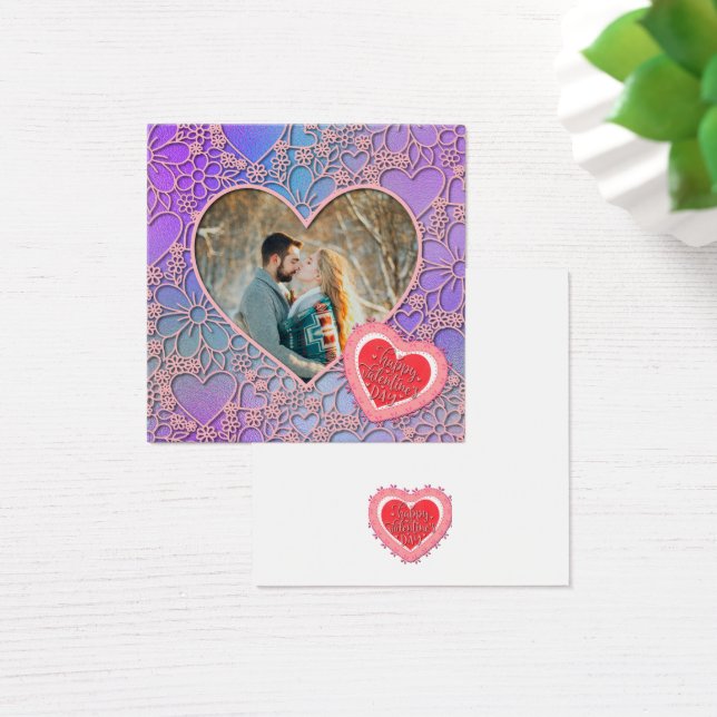 Corazón floral rosa rosa rosa moderno San Valentín (Escritorio)