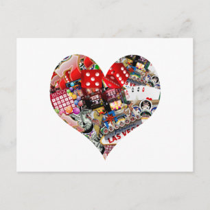 Corazón - Forma de la tarjeta de juego de Las Vega