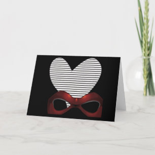 Corazón formal en cumpleaños negro - tarjeta del