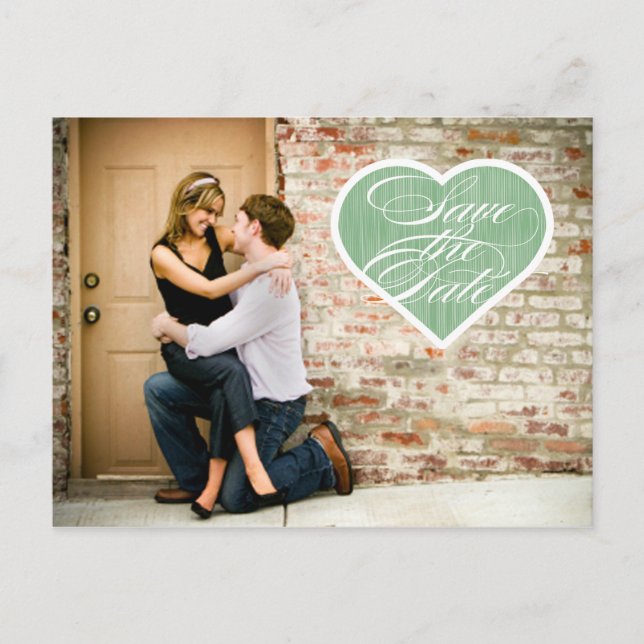 Corazón | Foto Guardar postal de fecha (Anverso)