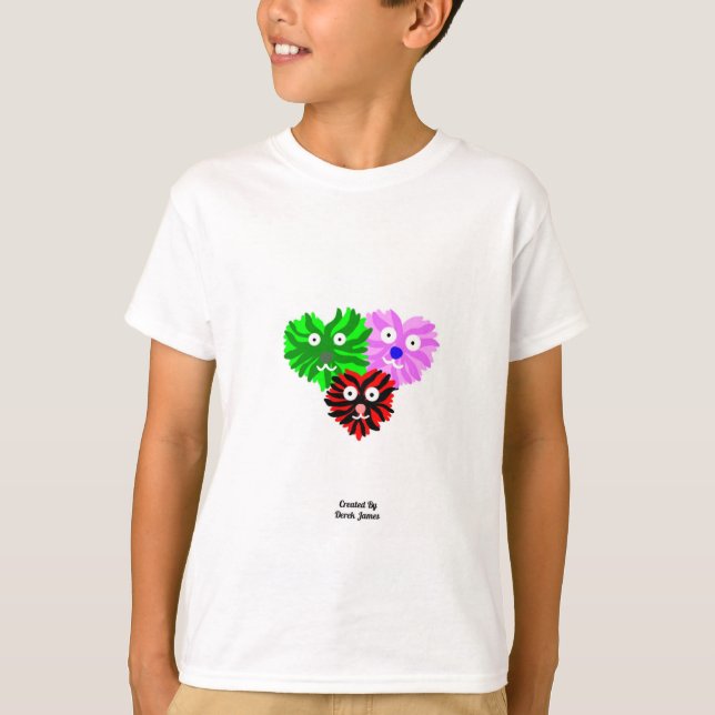 Corazón Fuzzies Niños Camiseta Blanca Básica (Anverso)
