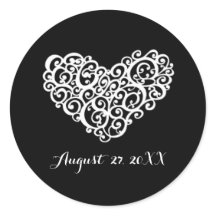 Corazón giratorio negro con blanco - Pegatina de c