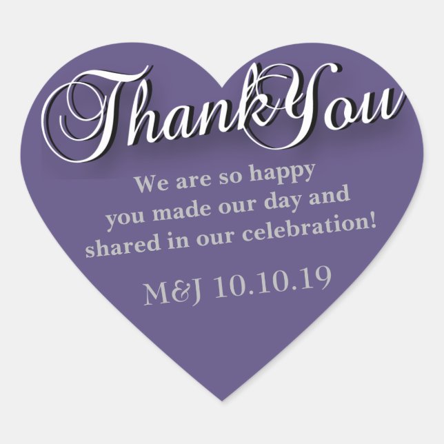 Corazón Gracias Pegatina (Anverso)