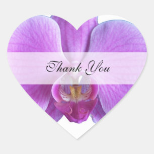 Corazón Gracias Pegatinas — Orquídea Púrpura