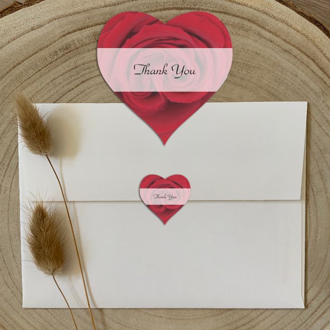 Corazón Gracias Pegatinas — Rosa Roja (Subido por el creador)