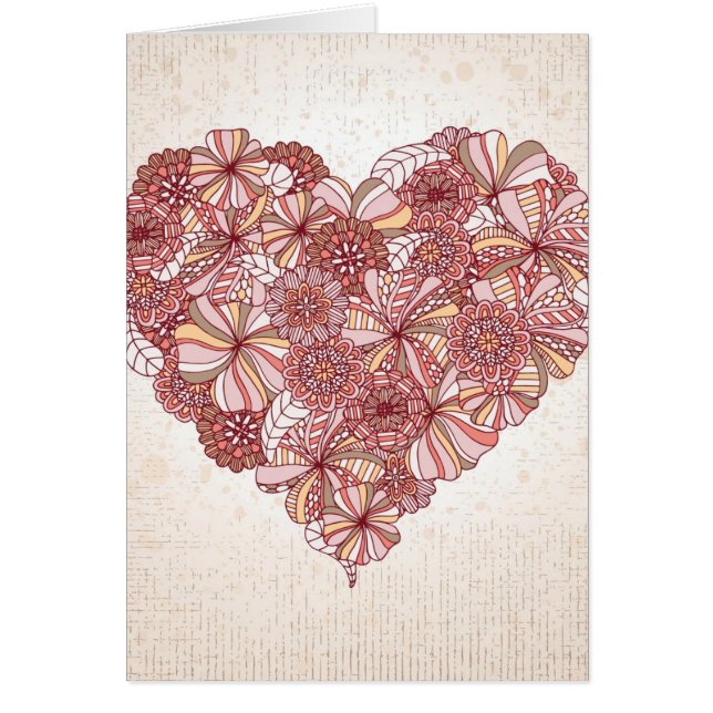 Corazón hecho de flores dibujadas mano (Frente)