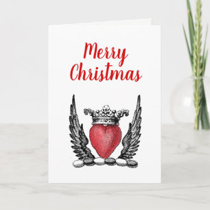 Corazón heráldico con alas Cresta Navidad Xmas