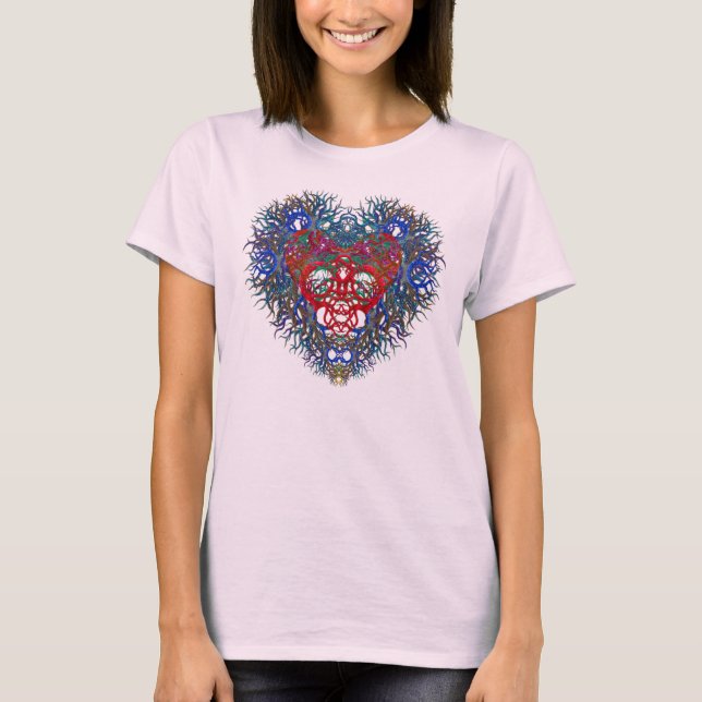 Corazón hermoso en una camiseta (Anverso)