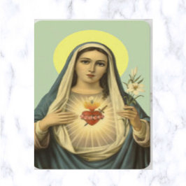 Corazón inmaculado de María con tarjeta de oración