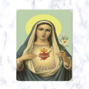 Corazón inmaculado de María con tarjeta de oración