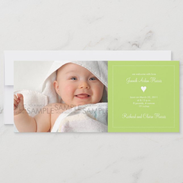 Corazón ・ Invitación para el bebé (Anverso)