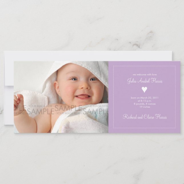 Corazón ・ Invitación para el bebé (Anverso)