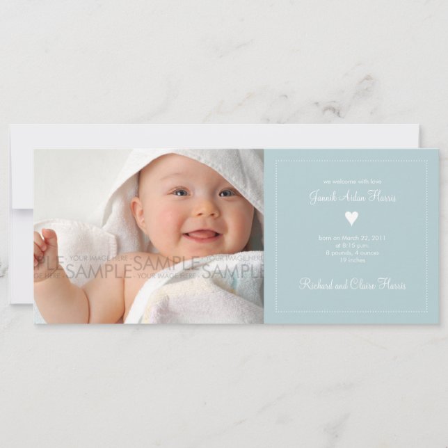 Corazón ・ Invitación para el bebé (Anverso)