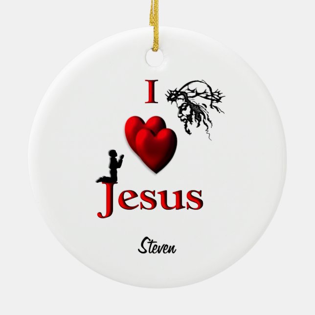 Corazón Jesús Niño / Chica Personalizado Ornamento (Atrás)