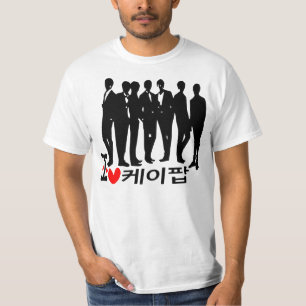 Corazón KPOP en camiseta coreana de valor