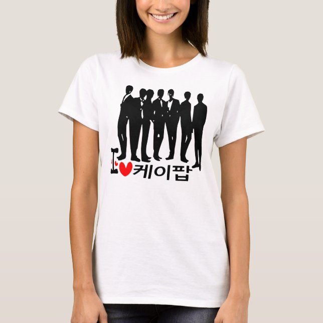 Corazón KPOP en camiseta de cantantes de damas cor (Anverso)