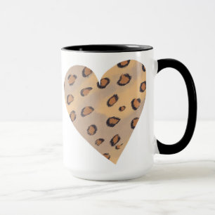 Corazón leopardo, tazas de impresión animal person