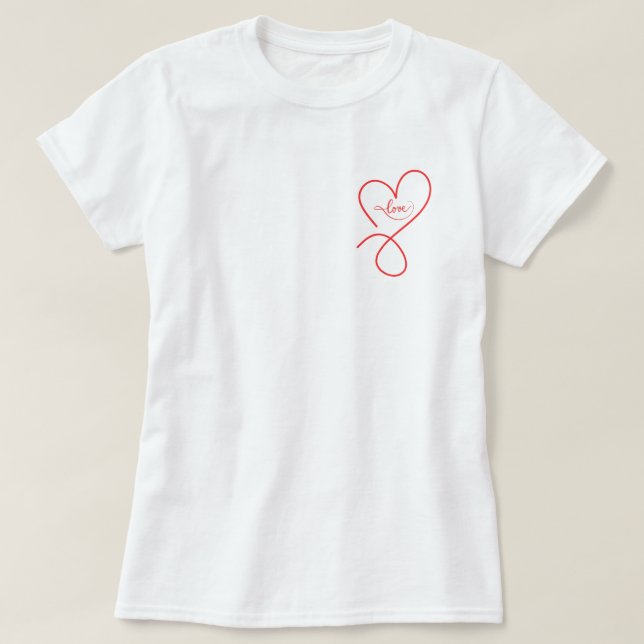 Corazón lindo con camiseta de San Valentín amor (Diseño del anverso)