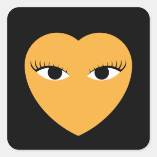 Corazón lindo con pegatina redondo de ojos