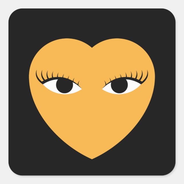 Corazón lindo con pegatina redondo de ojos (Anverso)